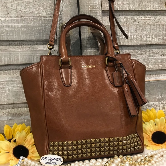 Coach Handbags - COACH Legacy Studded Leather Mini Tanner Brown